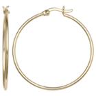 Silver Treasures 37mm Click-top Gold Over Silver Hoop Earrings