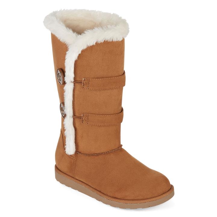 Arizona Button Faux-fur Boots