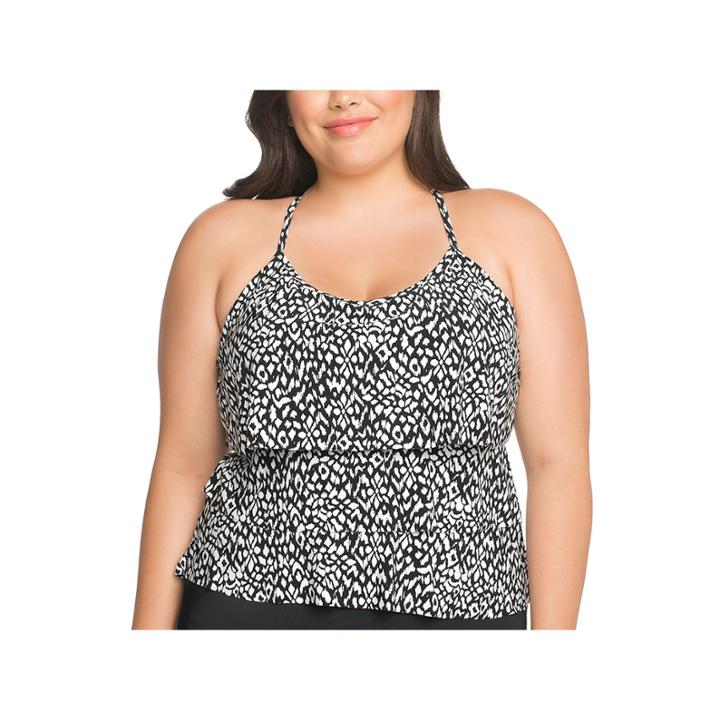 St. John's Bay Native Beat Triple Tier Tankini Swimsuit Top-plus