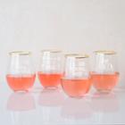 Cathy's Concepts 90s Throwback Gold Rim Stemless Wine Glasses