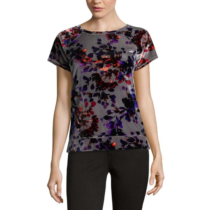 Liz Claiborne Short Sleeve Velour Sweatshirt
