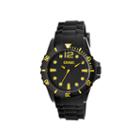 Crayo Unisex Fierce Black & Yellow Strap Watch