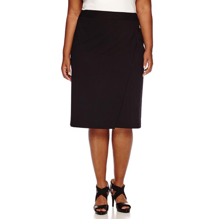 Liz Claiborne Faux Wrap Pencil Skirt - Plus