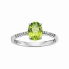 Peridot & Diamond-accent Sterling Silver Ring