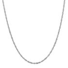 14k White Gold Solid Singapore 16 Inch Chain Necklace