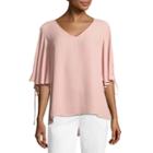 Worthington Lace Up Flutter Sleeve Top