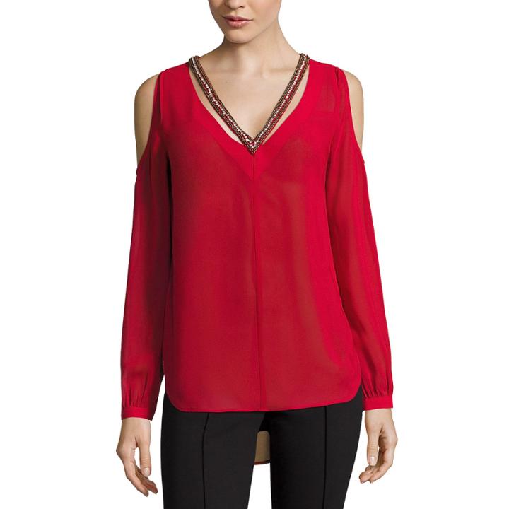 Nicole By Nicole Miller Cut Out Cold Sholder Top