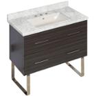 36-in. W Floor Mount Dawn Grey Vanity Set For 3h8-in. Drilling Bianca Carara Top Biscuit Um Sink