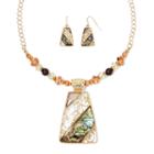 Mixit&trade; Brown Rectangle Filigree Pendant Necklace And Earring Set