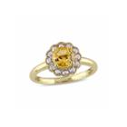 Womens Yellow Citrine 10k Gold Cocktail Ring