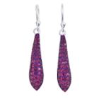 Sparkle Allure Sparkle Allure Purple Silver Over Brass Drop Earrings