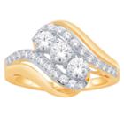 Love Lives Forever Womens 1 Ct. T.w. Round White Diamond 14k Gold Engagement Ring