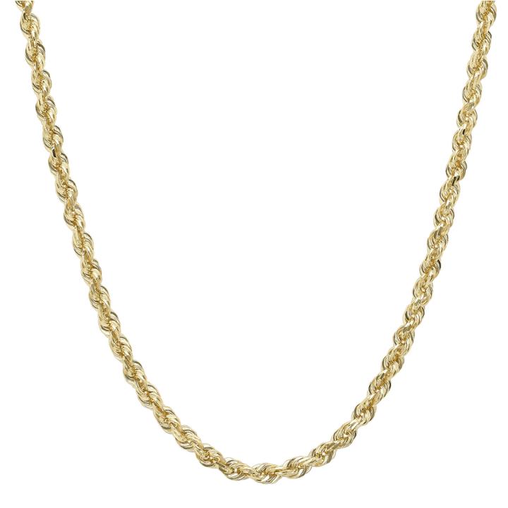 Infinite Gold™ 14k Yellow Gold 30 Glitter Hollow Rope Chain