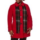 St. John's Bay Wool-blend Coat With Scarf - Plus