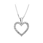 14k White Gold .50 Carat Diamond Igl Certified Heart Pendant With Chain