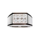 Mens Cubic Zirconia-accent Ring Sterling Silver
