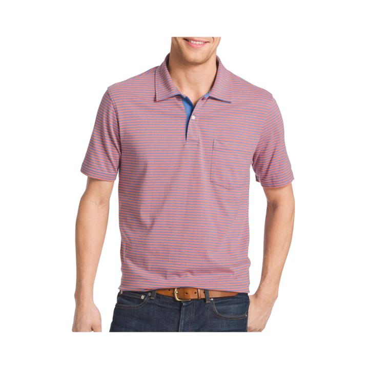 Izod Short-sleeve Striped Pocket Polo Shirt