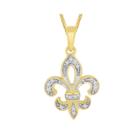 1/10 Ct. T.w. Diamond Fleur-de-lis Pendant Necklace
