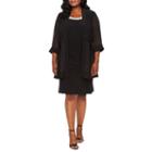 Scarlett 3/4 Sleeve Embellished Jacket Dress - Plus