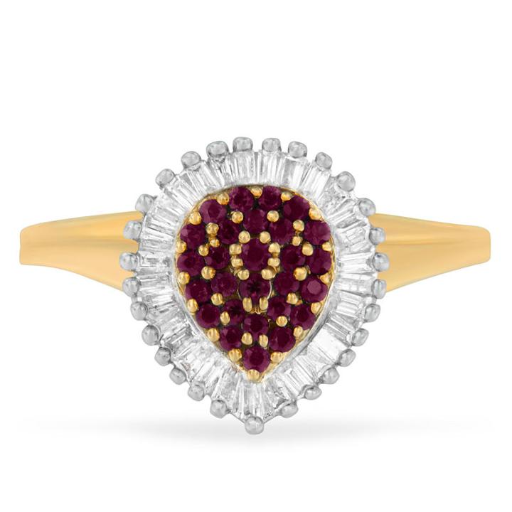 Womens 1/2 Ct. T.w. Lab Created Red Ruby 10k Gold Cluster Ring