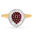 Womens 1/2 Ct. T.w. Lab Created Red Ruby 10k Gold Cluster Ring