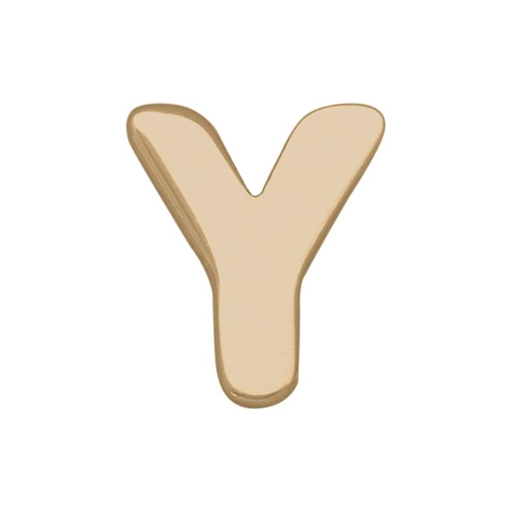Teeny Tiny 10k Yellow Gold Initial Y Single Stud Earring