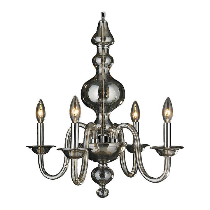 Murano Collection 4 Light Blown Glass In Golden Teak Finish Venetian Style Chandelier
