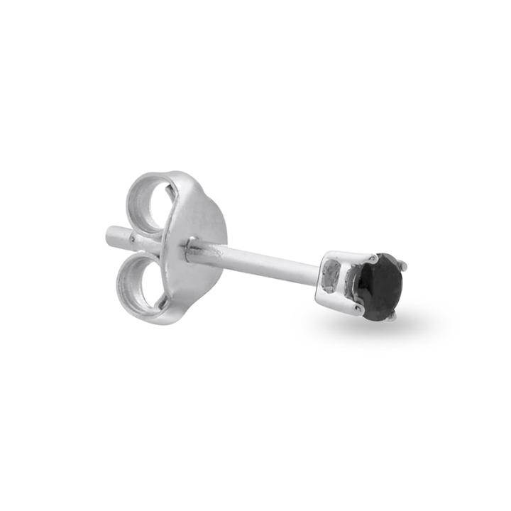 Mens 1/8 Ct. T.w. Color-enhanced Black Diamond 14k White Gold Stud Earring