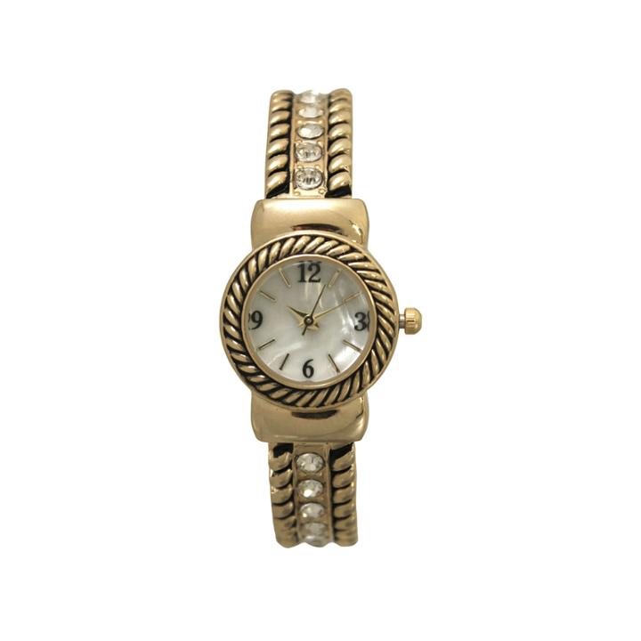 Olivia Pratt Womens Gold Tone Bangle Watch-10034