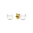 Aa Quality 6-6.5mm Cultured Akoya Pearl 14k Yellow Gold Stud Earrings