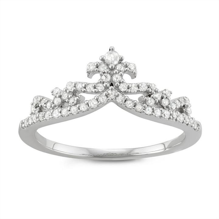 Womens 1/3 Ct. T.w. Round White Diamond Sterling Silver Promise Ring