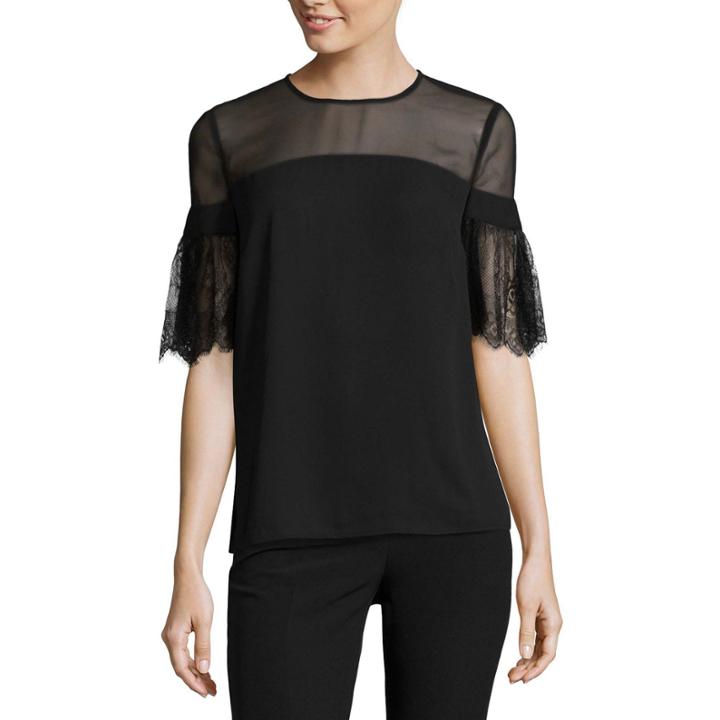 Worthington Lace Short Sleeve Blouse