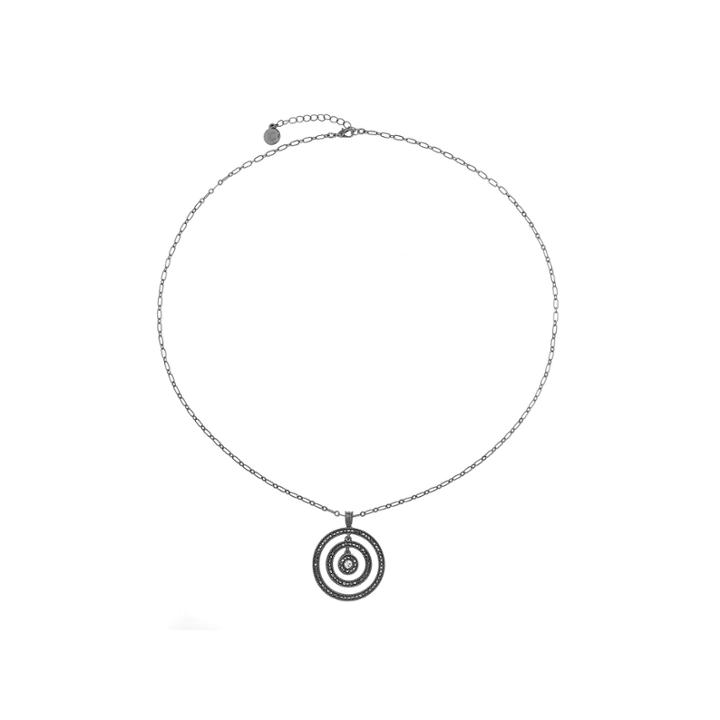 Liz Claiborne Gray Round Long Pendant Necklace