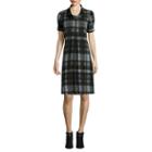 Jessica Howard Short-sleeve Rollneck Plaid Shift Dress