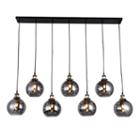 Aira Black And Bronze Metal 7-light Linear Chandelier With Edison Bulbs