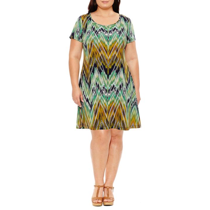Ronni Nicole Short Sleeve Sheath Dress-plus