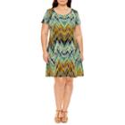 Ronni Nicole Short Sleeve Sheath Dress-plus