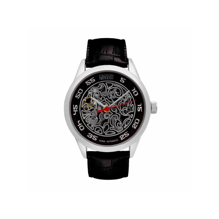 Croton Imperial Mens Black Strap Watch-ci331095ssbk