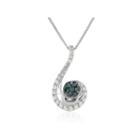 Womens 1/3 Ct. T.w. Blue Diamond Sterling Silver Pendant Necklace
