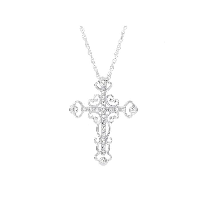 Womens 1/8 Ct. T.w. White Diamond 14k Gold Pendant Necklace