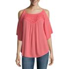 Love And Let Love Long Sleeve Scoop Neck Gauze Blouse-juniors