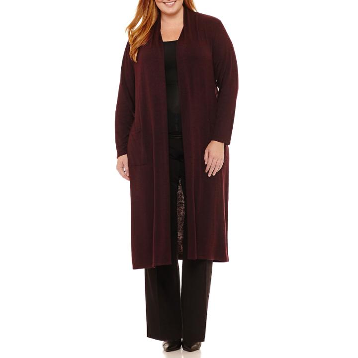 Worthington Long Sleeve Cardigan Plus