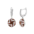 1/2 Ct. T.w. White & Color-enhanced Red Diamond Sterling Silver Earrings