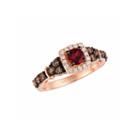 Grand Sample Sale By Le Vian Raspberry Rhodolite & 5/8 Ct. T.w. Vanilla Diamonds And Chocolate Diamonds In 14k Strawberry Gold Ring