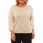 Alfred Dunner Fall Classic Sweaters Long Sleeve Crew Neck Pullover Sweater-plus