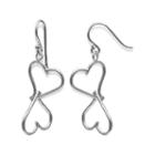 Sterling Silver Double-heart Earrings