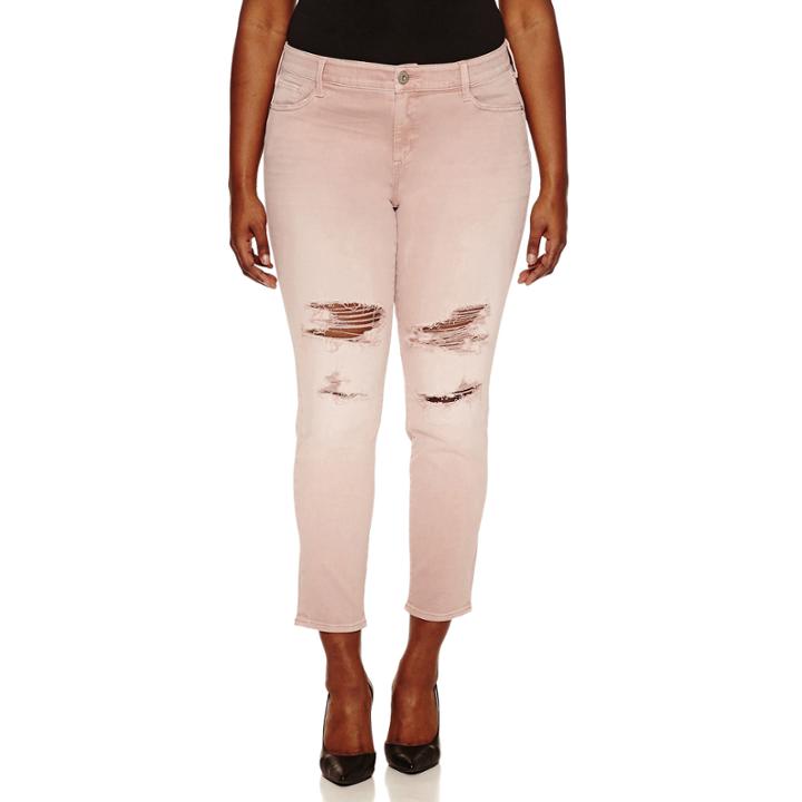 Arizona Plus Rose Quartz Destructed Skinny