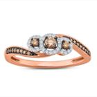 Womens 1/4 Ct. T.w. Genuine Diamond Champagne 10k Gold Engagement Ring