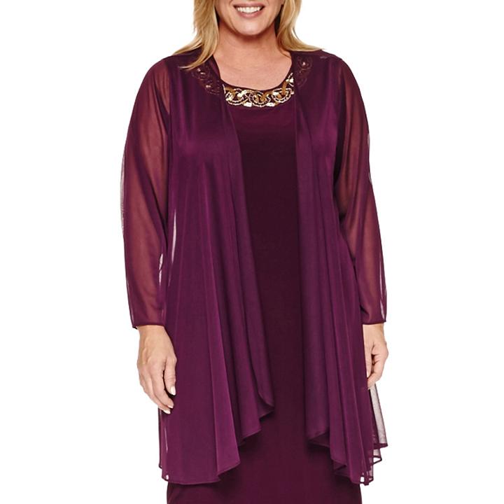 Blu Sage 3/4 Sleeve Jacket Dress-plus