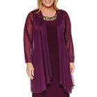 Blu Sage 3/4 Sleeve Jacket Dress-plus
